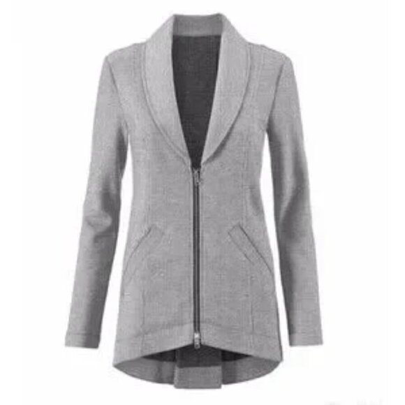 CAbi Jackets & Blazers - CAbi | Drop Off Zip Back Grey Blazer Jacket Style # 5300